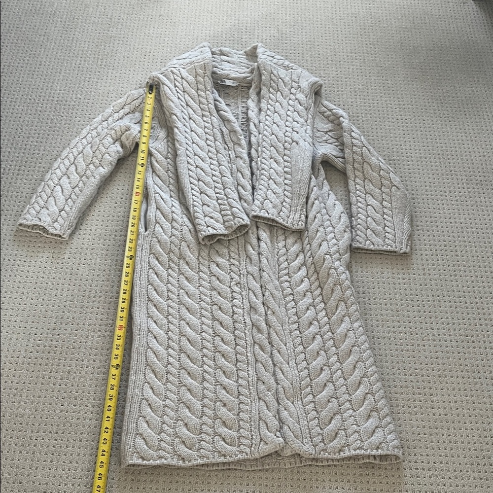Zara long Cable Knit Sweater Cardigan